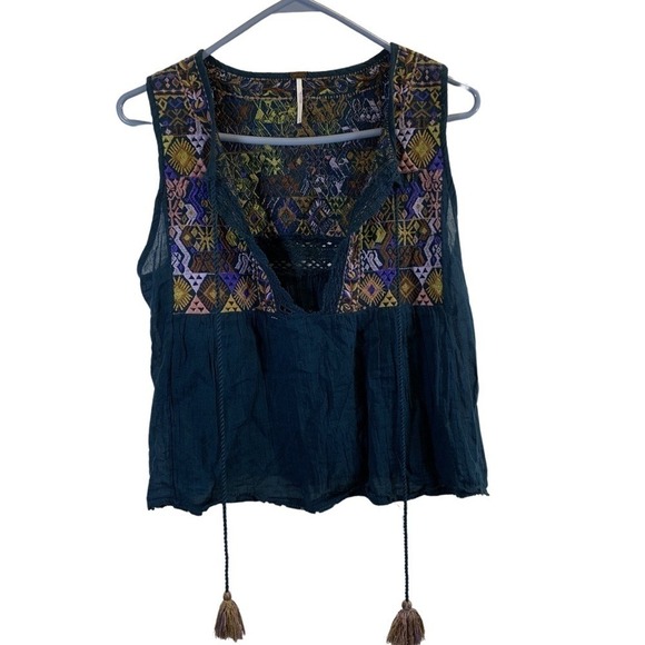 Free People Embroidered Lohri Crop Top, Size S - Picture 2 of 5